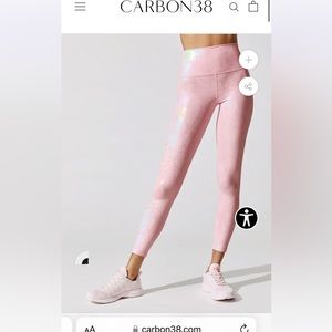 Carbon38 metallic pink snake high rise legging size small NWT